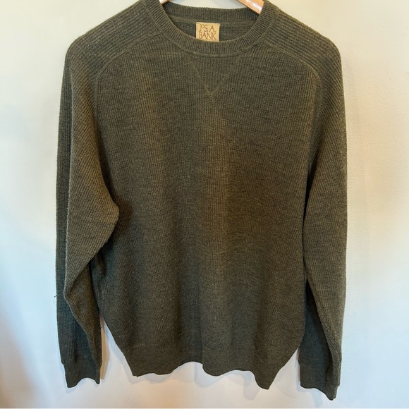 Jos. A. Bank olive Green Crewneck Sweater - Merino Wool blend - Picture 1 of 4